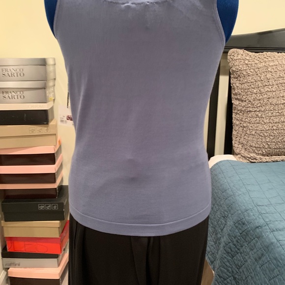 NWT Kate Hill Blue Silk Blend Shell Tank Top - Picture 2 of 4